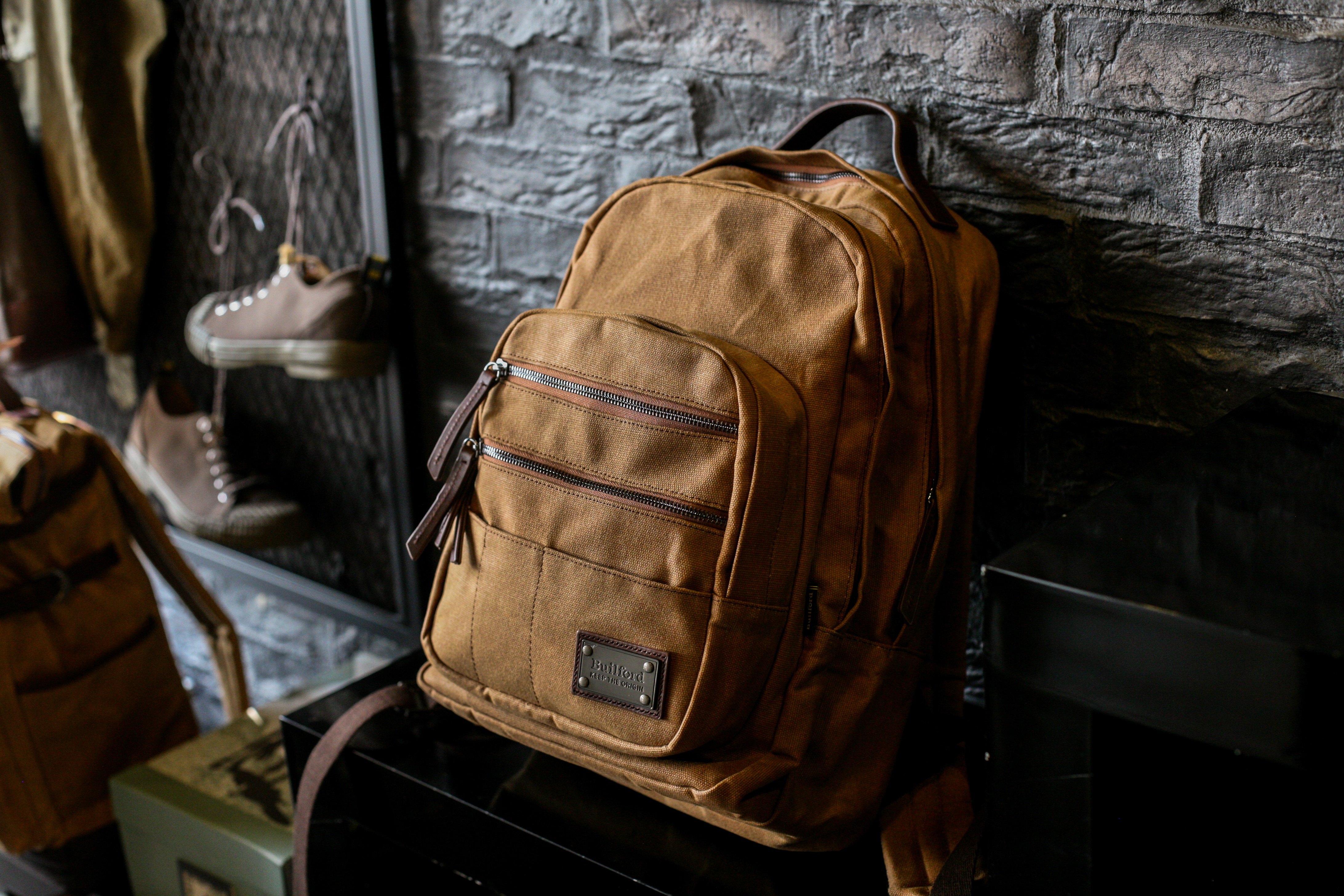 small waxed canvas backpack